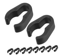 JEWEDECO 10pcs Black Microphone Stand Clips, Mic Cable Holder for 15mm Inner Diameter, Plastic Cord Clip for Microphone Cable Wires, Quick-fasten Solution for Concert Hall and Mic Stands
