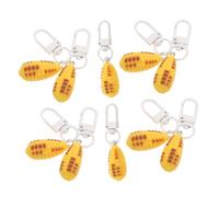 JEWEDECO 10pcs Grilled Corn Keychain Pendant Realistic Food Key Ring Charm for Bags Accessories Cute Novelty Keychain Girls Party Favor