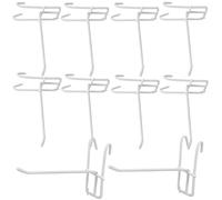 JEWEDECO 10pcs Iron Hooks Wire Grid Wall-Mounted Hook Grid Hangers Simple Design Style Sleek and Modern Design Portable Organized Display 5.89x2.75x1.18in for Retail Shelf Display