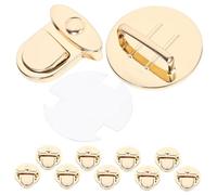 JEWEDECO 10pcs Iron Round Lock Purse Locks DIY Bag Buckle Metal Press Push Clasp for Bag Cases and Handbag Making