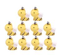 JEWEDECO 10pcs Miniature Bee Figurines Resin Glow in Decorative Miniatures
