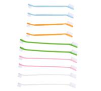 JEWEDECO 10pcs Pet Oral Clean Toothbrush Pet Cleaning Toothbrush Nylon Dual-Head Shorter Brushing Time Remove Bad Odour Simple Elegant Design