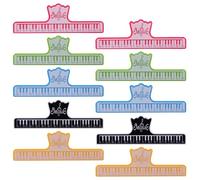 JEWEDECO 10pcs Piano Book Clips with Non-Slip Matte Abs Surface, Secure Multipage Clamping, Elastic Metal Springs and 360-degree Rotatable Base, Extendable Stand for Practice