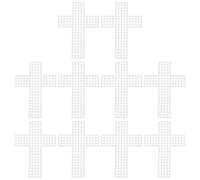 JEWEDECO 10pcs Plastic Canvas for Cross Stitch Sheets 7.8x5.5cm White Mesh Grid for DIY Craft Projects and Dimensional Crafting Suitable for Beginners
