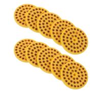 JEWEDECO 10pcs Reflective Pavement Markers Yellow round Road Reflectors with High-visibility Glass Beads Sidewalk Markers for Asphalt Driveways Freeways and Traffic Safety
