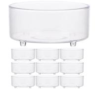 JEWEDECO 10pcs Reptile Feeding Dish and Water Container Set Acrylic Food Bowl for Spiders Geckos Arachnids Lizards Corn Snakes Terrarium Use
