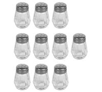 JEWEDECO 10pcs Spice Jar Seasoning Bottle Multi-function Glass Bottles with Cover for Outdoor Use and Home Kitchen Storage
