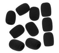 JEWEDECO 10pcs Sponge Lapel Mic Covers Windproof Protective Microphone Sponge Covers for Headset Microphone 40x30x15mm Replacement Mic Accessories for Conference and Aviation Use