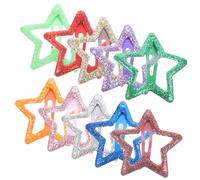 JEWEDECO 10pcs Star Hair Clips for Girls Metal Hairpin Headwear Kawaii Design Hair Accessories for Boys and Girls Toddler Barrettes Pink and Silver Colors