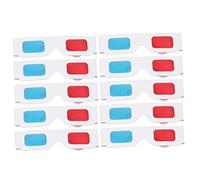 JEWEDECO 10Pcs Viewing Glasses Lightweight Red Blue Glasses for Movies Gaming Anaglyph Photos Easy to Use Portable Glasses for Home Cinema
