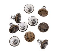 JEWEDECO 10Pcs Vintage Round Metal Buttons Set Adjustable No Sew Blazer Coat Decoration for Sweaters Knitwear Shirts and Easy to Install