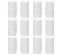 JEWEDECO 12pcs 20ml Hdpe Pill Bottles with Caps, Small Empty Medicine Container Set for Solid Pills, Sealed Plastic Bottles Suitable for Pharmacy and Travel Storage