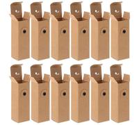 JEWEDECO 12pcs Kraft Paper Cosmetic Packaging Boxes Small Size 3.1x3.1x9cm Perfume Wrapping Box for Makeup Storage and Wrapping