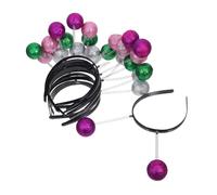 JEWEDECO 12pcs Martian Antenna Headbands Multi-color Glitter Ball Alien Foam Headband for Halloween Space Themed Party Accessories Masquerade Costume Headdress