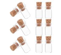 JEWEDECO 12pcs Mini Glass Cork Bottles 0.5ml Small Handmade Vials with Wooden Cork Stoppers Multi-functional Tiny Jars for DIY Decoration and Craft Projects