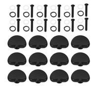 JEWEDECO 12pcs Plastic Guitar Tuning Peg Knob Caps Set Large Semi-circle Black Wood Grain Handles for Acoustic and Classical Guitar Replacement Sturdy Tuner Keys for Folk and Electric Use