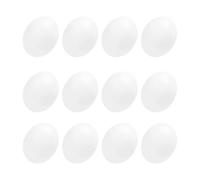 JEWEDECO 12pcs Realistic White Plastic Bird Eggs for Pigeons and Doves, Long Serving Life and Not Easy to Break, for Bird Toys and Easter Decorations