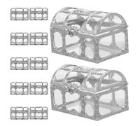 JEWEDECO 12pcs Silver Wedding Boxes Elegant Treasure Chest Design, Reusable Multifunctional Storage for Jewelry and Trinkets, Wedding Favour Packaging