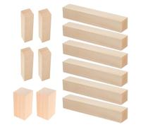 JEWEDECO 12pcs Wood Whittling Kit Basswood Carving Blocks for Beginners Versatile Crafting Use Fine Texture DIY Crafts Woodworkers