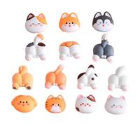 JEWEDECO 14pcs Resin Cartoon Charms for Jewelry Making and DIY Craft Projects, Assorted Cartoon Shaped Dog and Cat Miniature Charms, for Phone Case Decorations and Photo Frames