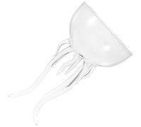 JEWEDECO 150ml Glass Jellyfish Shape Goblet for Beer and Red Wine | Octopus-inspired Silhouette, Thin Laser-cut Rim, Decorative Tabletop Presentation, Versatile Drinkware for Home Bars