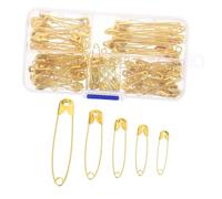 JEWEDECO 150Pcs Gold Safety Pin for DIY Jewelry and Clothing Repair Brooch Pins for Dress Fixing Sturdy Metal Fasteners for Crafts and Accessories