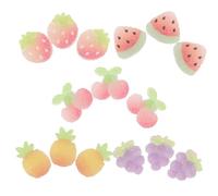 JEWEDECO 15Pcs Detachable Fruit Shoe Charms Clip-On Set with Grape Pineapple Strawberry Watermelon Cherry, Colorful Shoelace Decorations for ’ Sneakers and School Party Accessories