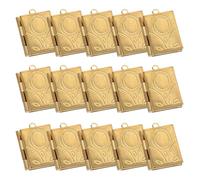 JEWEDECO 15pcs Vintage Copper Book Pendant Charms with Integrated Mirror, Bright and Shining Rectangular Lockets for Jewelry Making, DIY Crafts, Travel and Bracelet Accessories