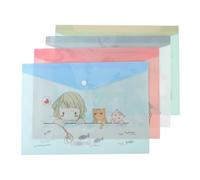 JEWEDECO 16pcs Cartoon Document Bag A4 File Pouch Pp Material Wear-Resistant Adorable Style Easy to Organize Documents for School Use