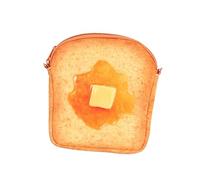 JEWEDECO 1Pc Toast Shape Change Purse Chain Pouch Bag for Coins Keys Phone Butter and Honey Design Soft Cloth Material Cute Novelty Handbag for Daily Use