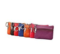 JEWEDECO 1pc Women Purse Multifunctional Zipper Wallet for Small Items Light Brown Pu Leather Key Bag for Organizing and Cards