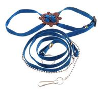 JEWEDECO 1pcs Turtle Harness Leash Leather Sturdy Convenient to Store Unique Design Blue Outdoor Walking Rope for Tortoise