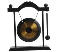 JEWEDECO 1set Brass Gong Ornament Stand Elegant Desktop Decor for Home Blessing and Feng Shui Unique Chic Craft for Housewarming and Meditation Spaces