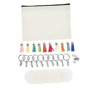 JEWEDECO 1set Large Capacity Portable Pencil Pouch Blank Acrylic DIY Tassel Makeup Organizer for Stationery Crafting and Creative Projects for Students and Artists