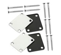JEWEDECO 1set Metal Guitar Neck Plate Screws Replacement Part for Strengthening Electric Guitar and Bass Neck Connections Easy Installation Finish