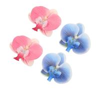 JEWEDECO 2 Pairs Flower Shoe Clips Orchid Flower Clips for Shoes Plastic Removable Floral Decoration for Flip-flops and Slippers Women Proms Weddings Summer Beach