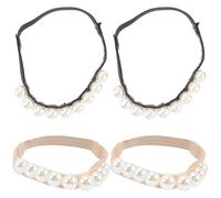 JEWEDECO 2 Pairs Pearl Anti-loose Shoelace Elastic Detachable Shoe Ankle Straps Beautiful Elegant Not Skid for High Heels Walk Dance