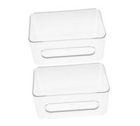 JEWEDECO 2 Pcs Clear Plastic Wall Mount Mask and Glove Dispenser Box Transparent Organizer for Kitchen Gloves Holder and Eye Mask Storage Dual Placement Desktop Wall Mounted Storage for