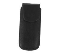 JEWEDECO 2 Pcs Ten-hole Harmonica Case Sturdy Leather Storage Box Portable Harmonica Accessory Black