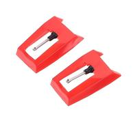 JEWEDECO 2 Pieces Red Replacement Turntable Stylus Needle for Vinyl Record Player Phonograph Precision Tip Compatible Vintage and Modern Record Players