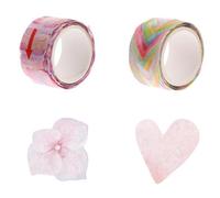 JEWEDECO 2 Rolls Decorative Washi Tape Set Flower Petal Masking Tape Decal Stickers for Scrapbooking Journaling and DIY Crafting for Planner Decoration