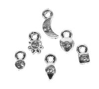 JEWEDECO 2 Sets DIY Nail Jewelry Set with Multi-functional Alloy Dangling Charms and Drill Tool Silver Nail Art Accessories Decoration Kit for Professional Salon