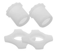 JEWEDECO 2 Sets Glow Dark Silicone Microphone Ring with Slip Bottom Rod Sleeve Holders for Cordless and Stage Mics Non Deforming Mic Accessories Kit