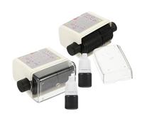 JEWEDECO 2 Sets Math Roller Stamp with Adjustable Questions and Portable Plastic Design, Self-Inking Addition and Subtraction Stamp Roller for On-the-go Learning and Math Practice