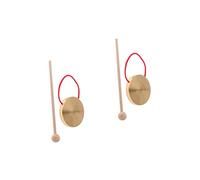 JEWEDECO 2 Sets Multi-use Gong Bell Chinese Hand Bell Perfect for Parties Concerts Cultural Events