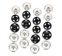 JEWEDECO 20 Pairs Metal Snap Fasteners Sewing Kit Lightweight Clothes Replacement Buttons for DIY Crafts Invisible Four Design for Jackets Sweaters Hats and Childrens Wear