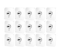 JEWEDECO 20 Pcs Acrylic Adhesive Hooks with Screws, Non-Trace Heavy Duty Picture Frame Hooks for Solid Walls and Hardwood, Easy to Use Kitchen Wall Storage Hangers