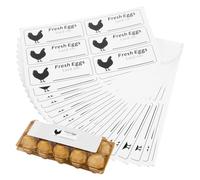 JEWEDECO 20 Sheets of Assorted Colour Fresh Eggs Label Stickers for Chicken Egg Cartons, Self-Adhesive Date Labels for Easy Identification and Food Safety, for Farmers Markets and Home Use
