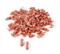 JEWEDECO 200pcs Brown Plastic False Nail Tips for Nail Art Practicing and Water-resistant Use and Home Use Includes 2 Bags with 100pcs Each