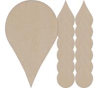 JEWEDECO 200pcs Unfinished Water Drop Wooden Cutouts Double-Sided Graffiti Wood Blanks Easy to Paint Beige Wood Slices for Home Decor and Creative Handicrafts